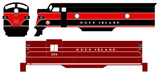 Rock Island Diesel Locomotive White and Silver Deco Lettering