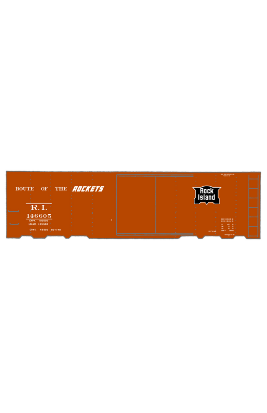 Rock Island 40 Ft Boxcar White Route Of the Rockets