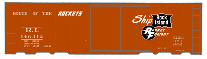Rock Island 40 Ft Boxcar White Rocket Freight