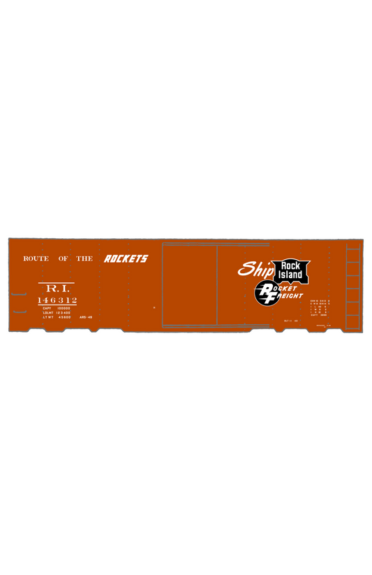 Rock Island 40 Ft Boxcar White Rocket Freight