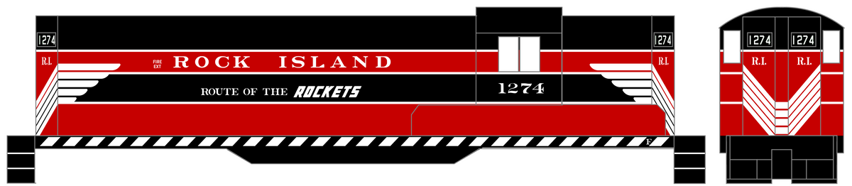 Rock Island Diesel Locomotive White Roman Lettering