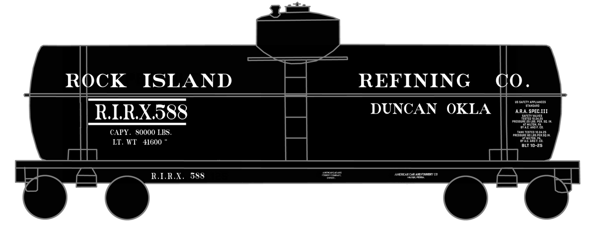 Rock Island Refining Co Duncan Oklahoma Tank Car White