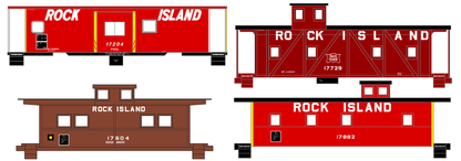 Rock Island Caboose White Slant / Block Letters