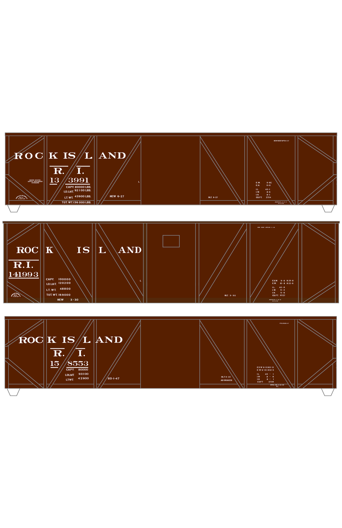 Rock Island 40 Ft Single Sheathed Boxcar White