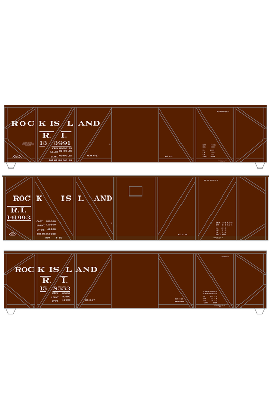 Rock Island 40 Ft Single Sheathed Boxcar White