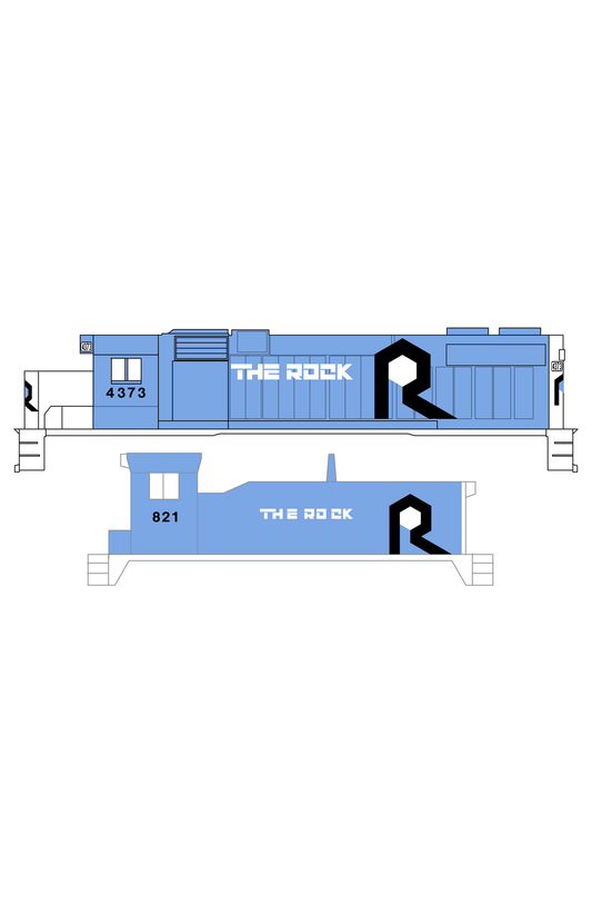 Rock Island Diesel Locomotive Black and White The Rock