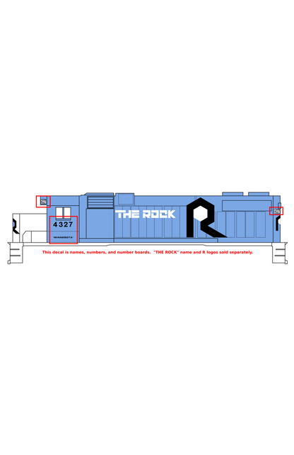 Rock Island Diesel Locomotive Names and Numbers #1 Black and White
