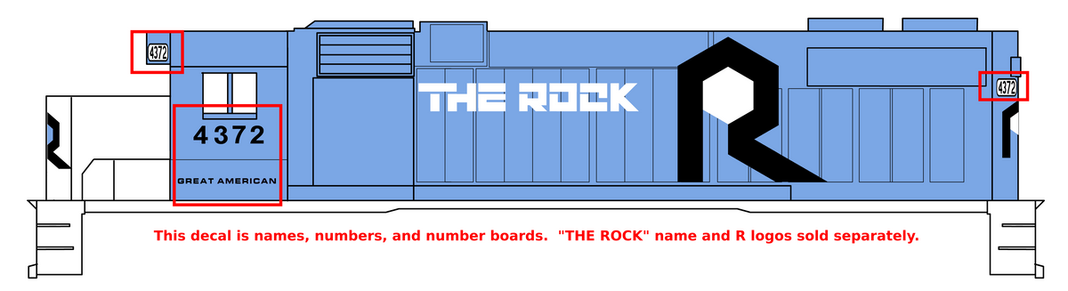 Rock Island Diesel Locomotive Names and Numbers #2 Black and White