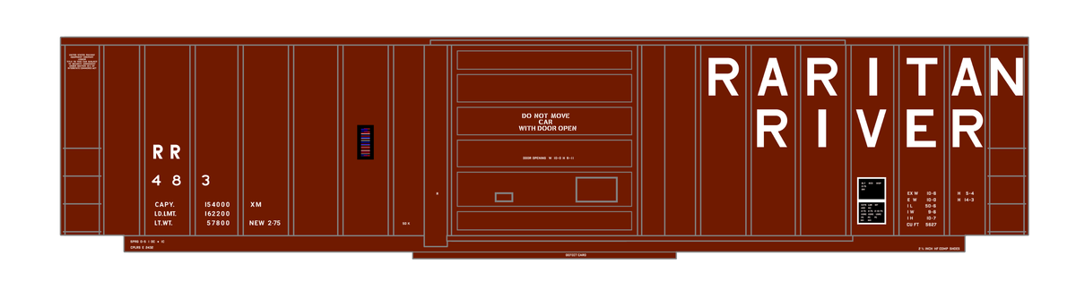 Raritan River 50 Ft Ribbed Boxcar White  - Decal