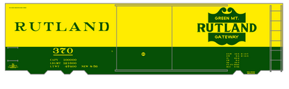 Rutland 40 Ft Boxcar Green and Yellow