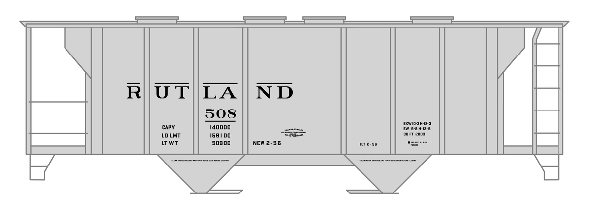 Rutland 2003 Cu Ft Covered Hopper Black Vermont