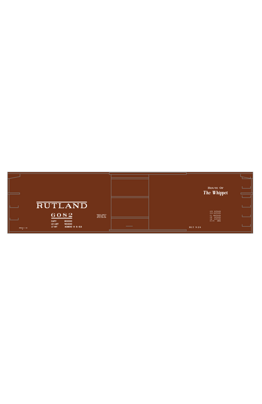 Rutland 40 Ft Double Sheathed Wood Boxcar White Route Of the Whippet