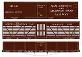 San Antonio and Aransas Pass Boxcar, Stock Car and Gondola White  - Decal