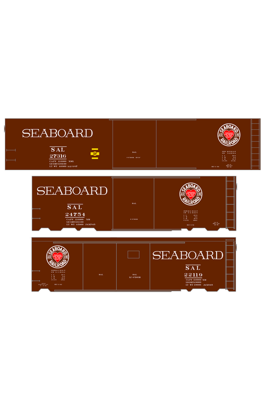 Seaboard Air Line Billboard Scheme 40 / 50 Ft Boxcar White and Red