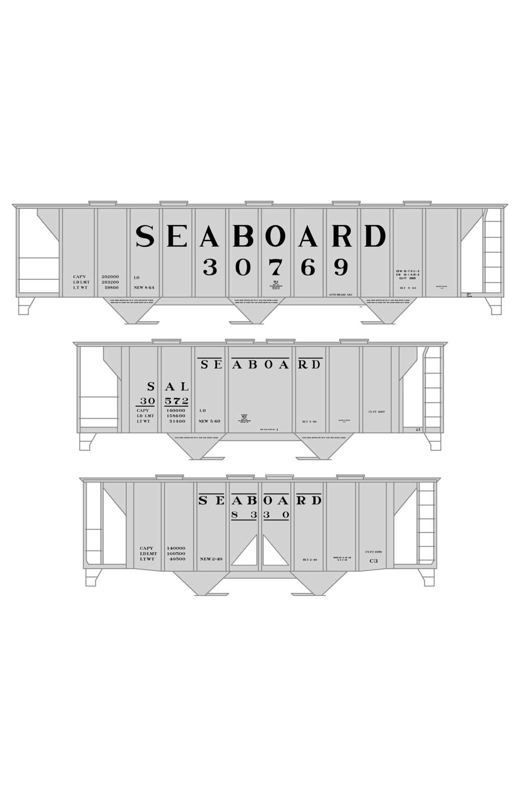 Seaboard Air Line Covered Hopper Black