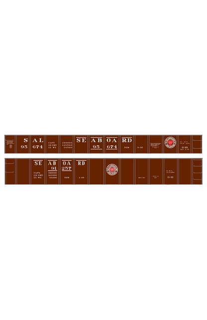Seaboard Air Line 41 Ft Gondola White and Red