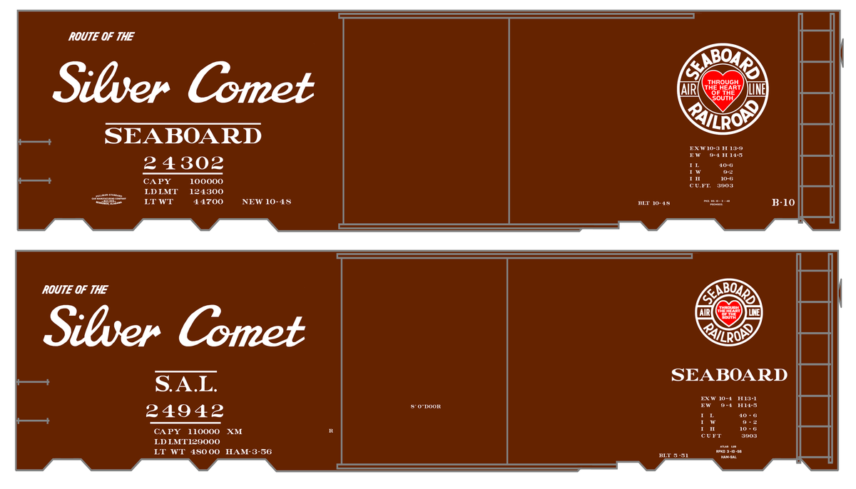 Seaboard Air Line Silver Comet Boxcar White and Red
