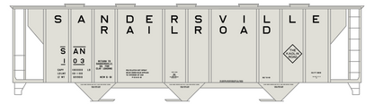 Sandersville Railroad PS2 3 Bay Covered Hopper Black