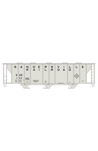 Sandersville Railroad PS2 3 Bay Covered Hopper Black