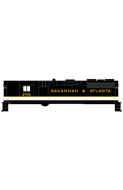 Savannah and Atlanta Diesel Locomotive Gold Southern Scheme