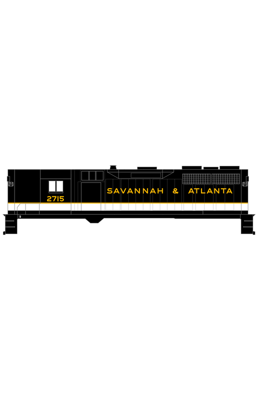 Savannah and Atlanta Diesel Locomotive Gold Southern Scheme