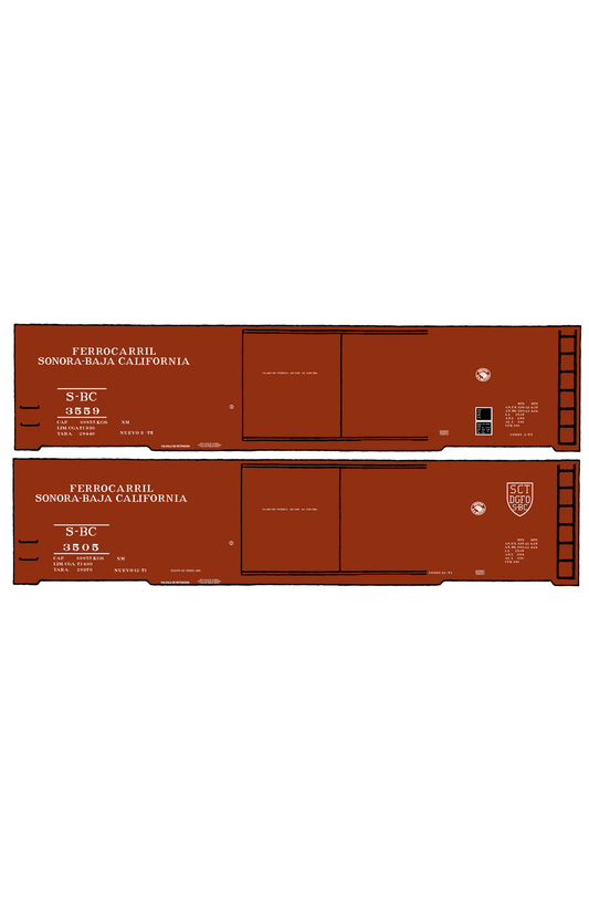Ferrocarril Sonora Baja California 50 Ft Boxcar White SBC Mexico