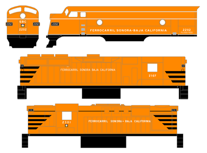 FC Sonora Baja California Diesel Locomotive White and Black