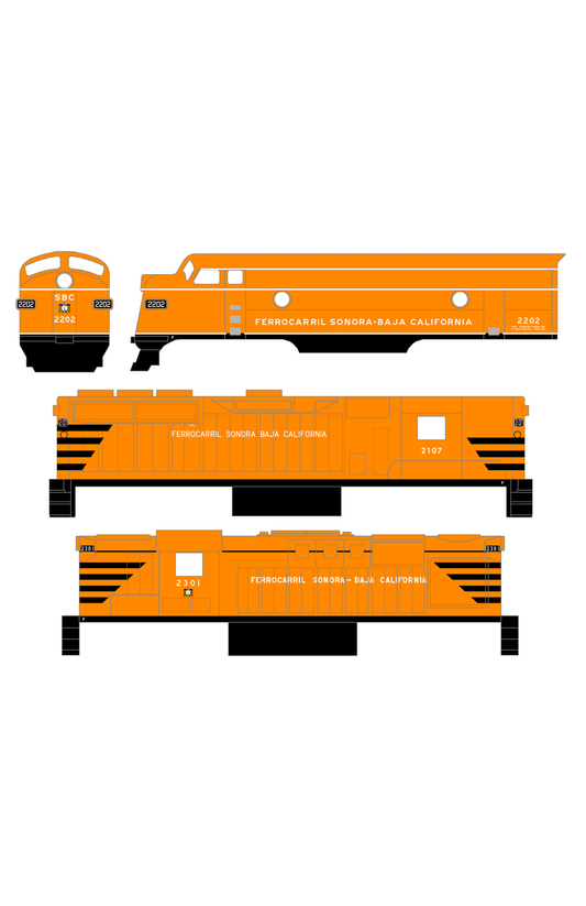 FC Sonora Baja California Diesel Locomotive White and Black