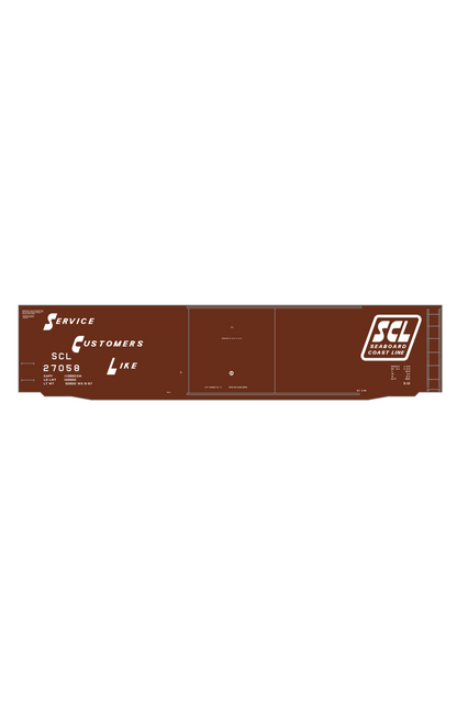Seaboard Coast Line 50 Ft Steel Boxcar White