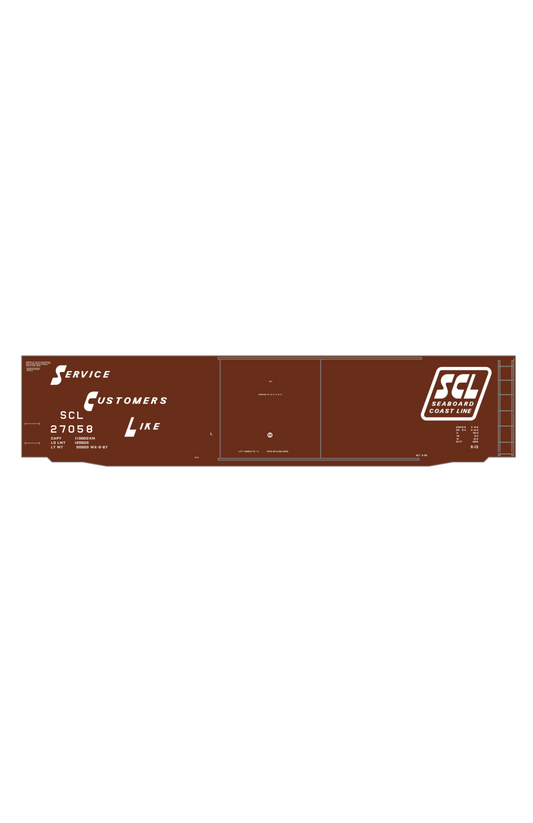 Seaboard Coast Line 50 Ft Steel Boxcar White