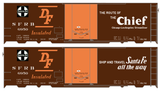 Santa Fe Reefer Despatch 40 Ft Insulated Boxcar White and Orange Chief - Decal