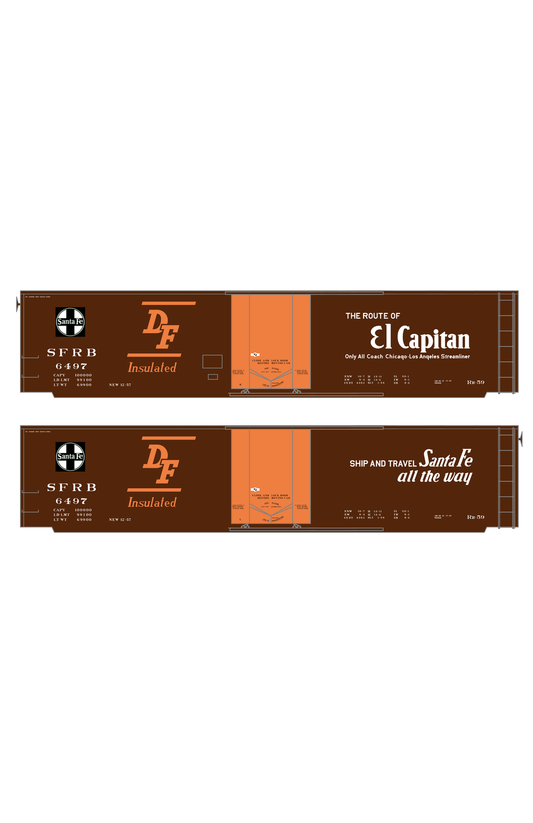 Santa Fe Reefer Despatch 50 Ft Insulated Boxcar White and Orange El Capitan
