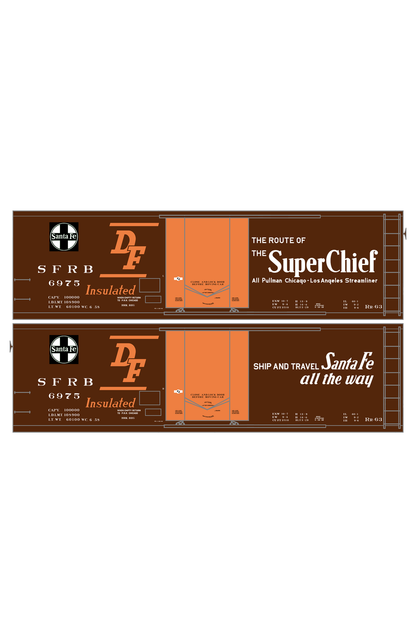 Santa Fe Reefer Despatch 40 Ft Insulated Boxcar White and Orange Super Chief