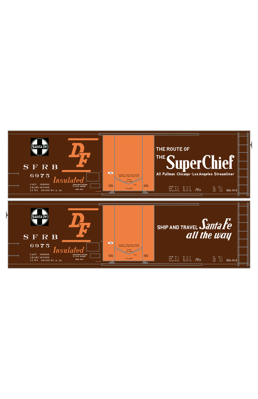 Santa Fe Reefer Despatch 40 Ft Insulated Boxcar White and Orange Super Chief