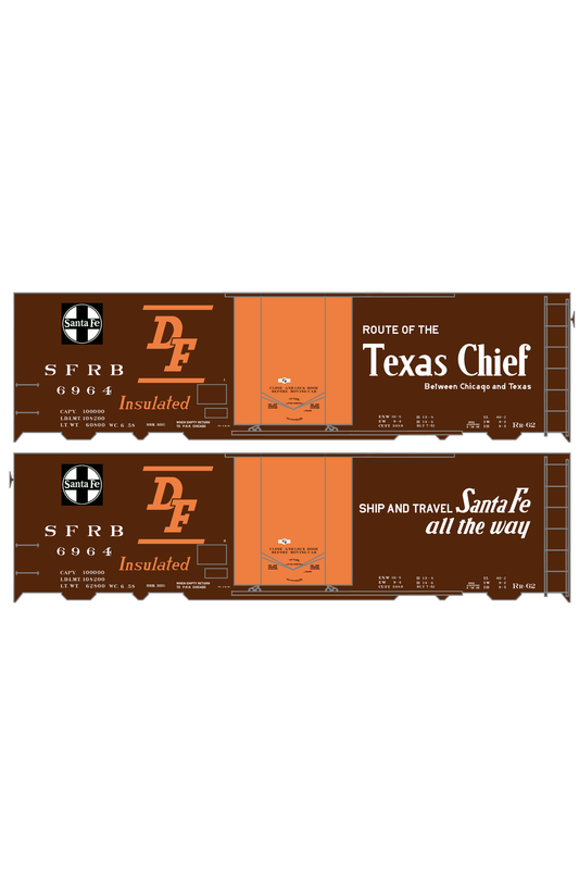 Santa Fe Reefer Despatch 40 Ft Insulated Boxcar White and Orange Texas Chief