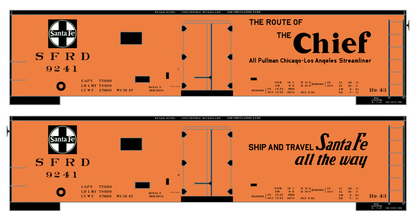 Santa Fe Reefer Despatch 40 Ft Ice Reefer Black Chief - Decal