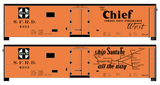 Santa Fe Reefer Despatch 40 Ft Ice Reefer Black Chief/Map - Decal