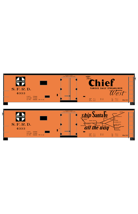Santa Fe Reefer Despatch 40 Ft Ice Reefer Black Chief/Map
