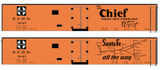 Santa Fe Reefer Despatch 50 Ft Ice Reefer Black Chief/Map - Decal
