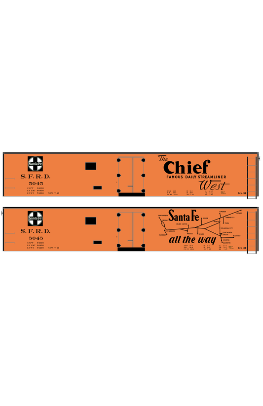 Santa Fe Reefer Despatch 50 Ft Ice Reefer Black Chief/Map