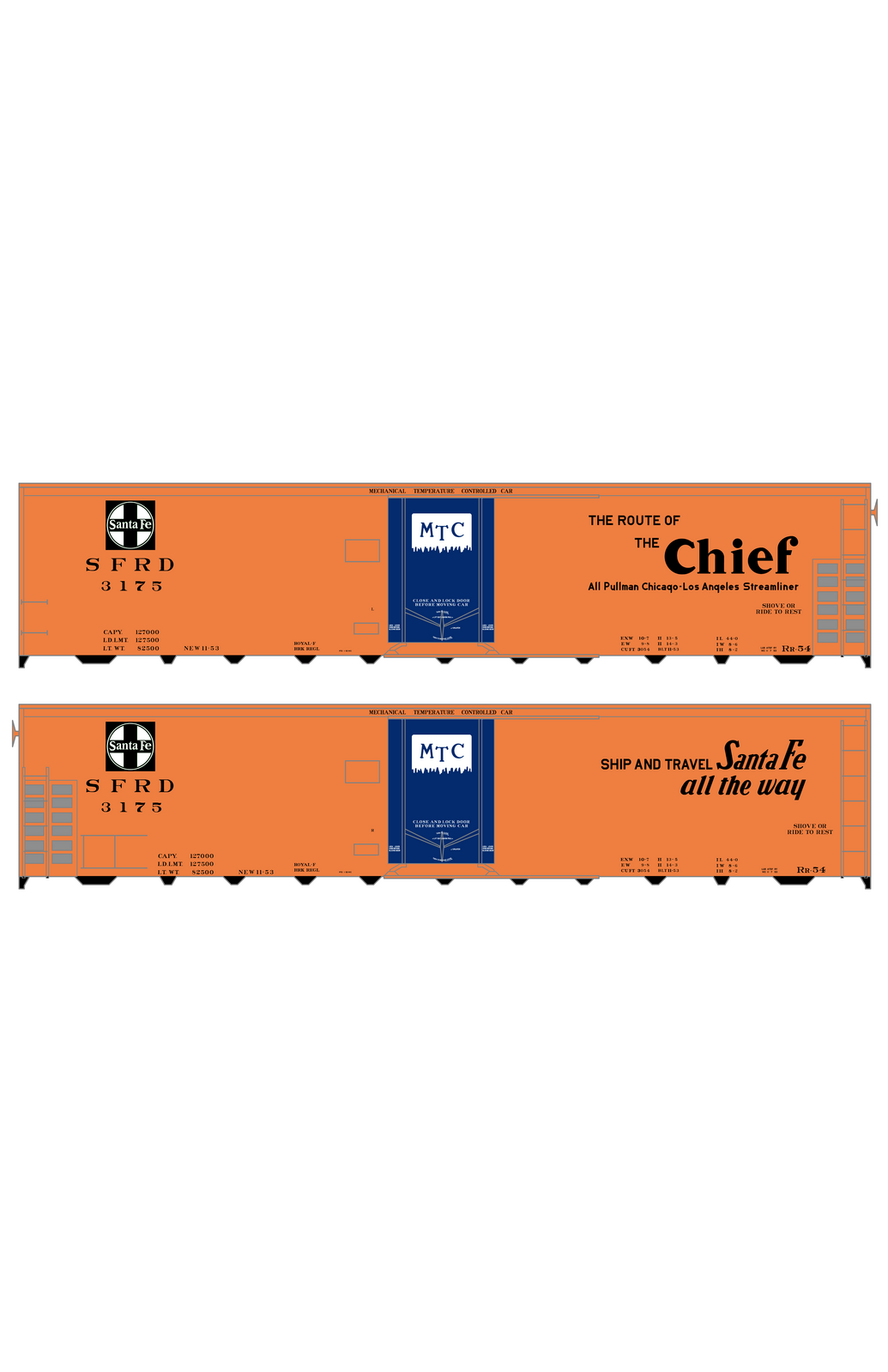 Santa Fe Reefer Despatch 50 Ft Mechanical Reefer Black Chief MTC
