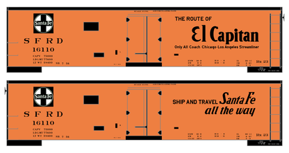 Santa Fe Reefer Despatch 40 Ft Ice Reefer Black El Capitan - Decal