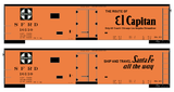 Santa Fe Reefer Despatch 40 Ft Ice Reefer Black El Capitan - Decal