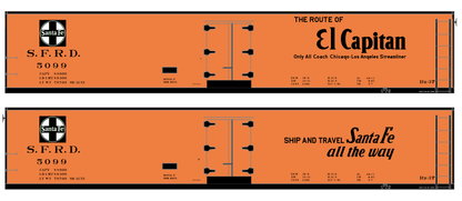 Santa Fe Reefer Despatch 50 Ft Ice Reefer Black El Capitan - Decal