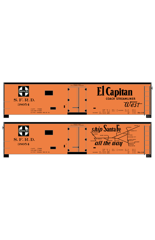 Santa Fe Reefer Despatch 40 Ft Ice Reefer Black El Capitan/Map