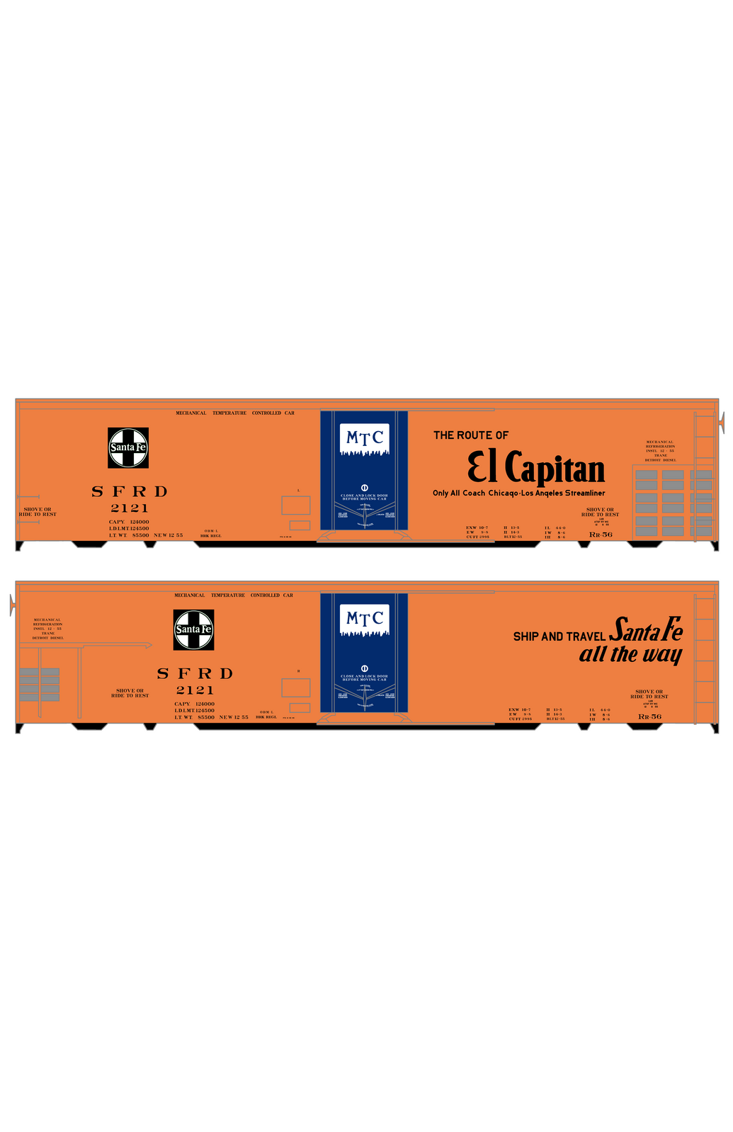 Santa Fe Reefer Despatch 50 Ft Mechanical Reefer Black El Capitan MTC