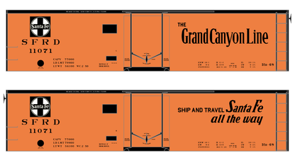 Santa Fe Reefer Despatch 40 Ft Ice Reefer Black Grand Canyon - Decal