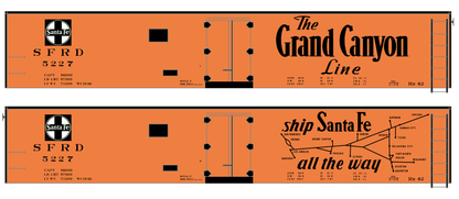 Santa Fe Reefer Despatch 50 Ft Ice Reefer Black Grand Canyon/Map - Decal