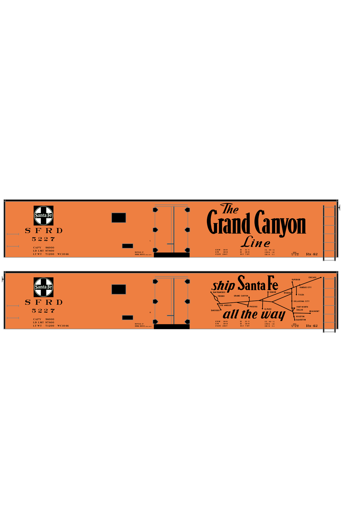 Santa Fe Reefer Despatch 50 Ft Ice Reefer Black Grand Canyon/Map