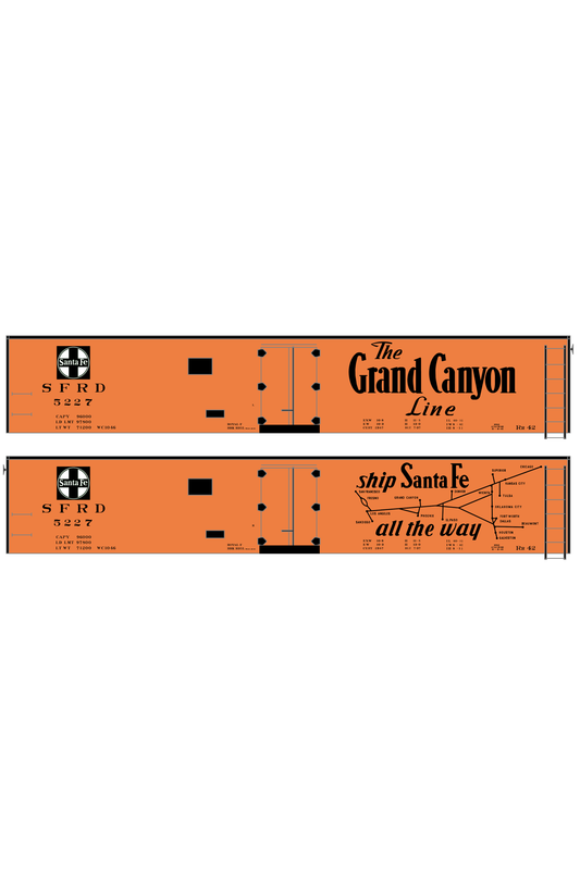 Santa Fe Reefer Despatch 50 Ft Ice Reefer Black Grand Canyon/Map